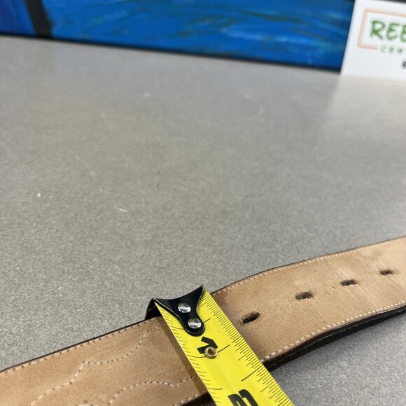 vintage brown leather belt by Justin made in the USA - Picture 8 of 9